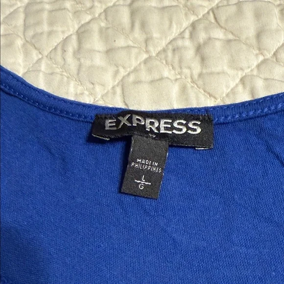 Express Cobalt Blue Zip-Front Sleeveless Tank - Picture 2 of 4